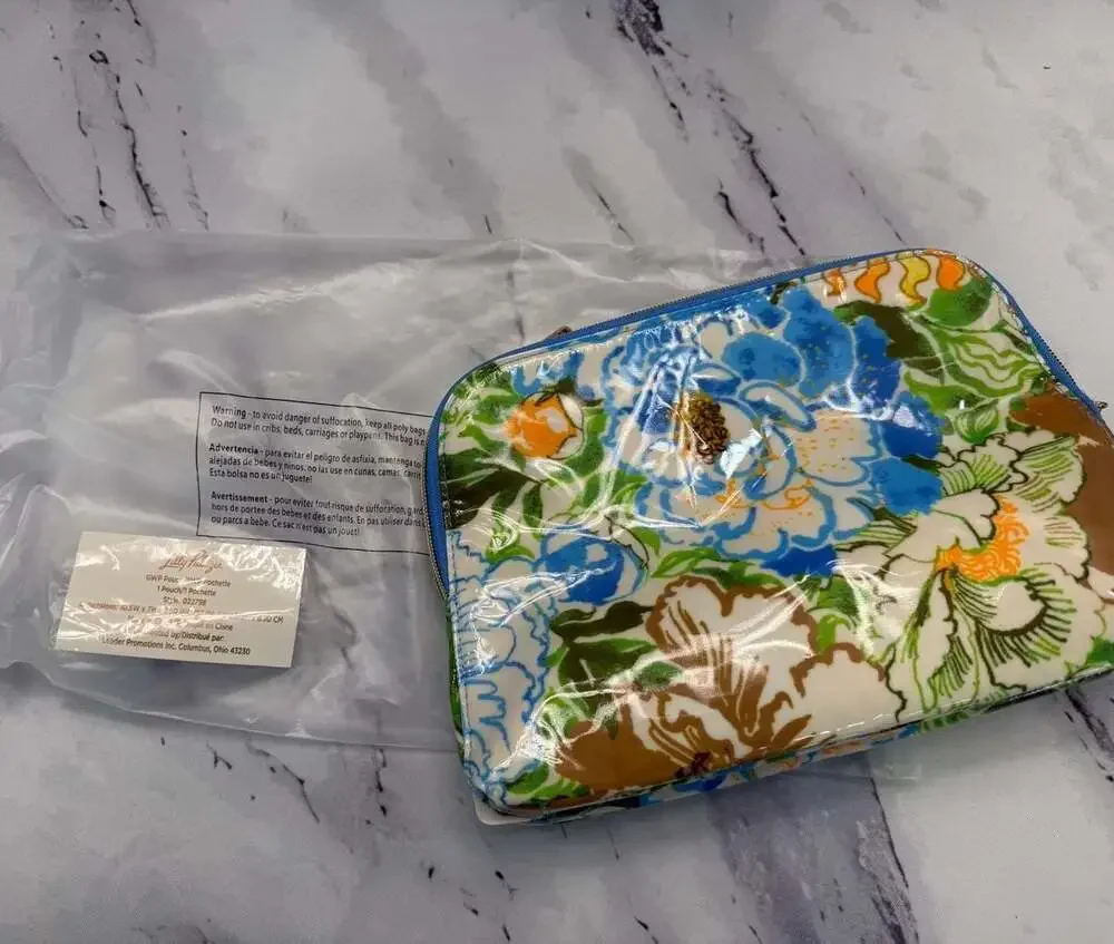 Lilly Pulitzer GWP Multi-Zipper Cosmetic Travel Pouch